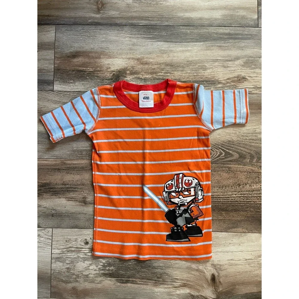 Star Wars Hanna Andersson Striped Short Pajamas Size 8/ 130 cm Blue Orange